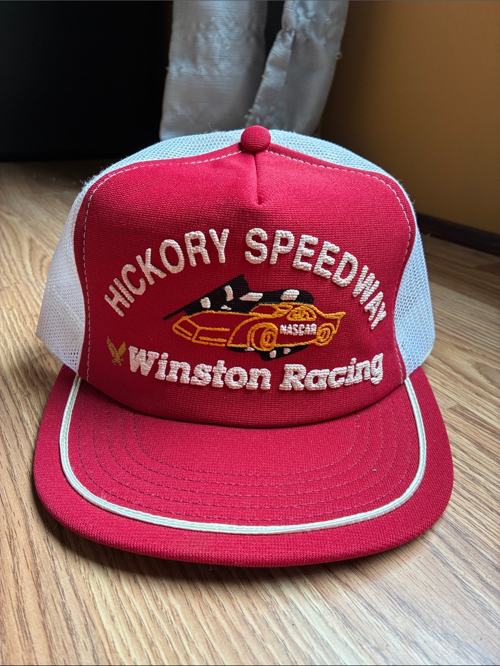 Vintage Winston Racing Hickory Speedway Red Mesh Trucker Hat